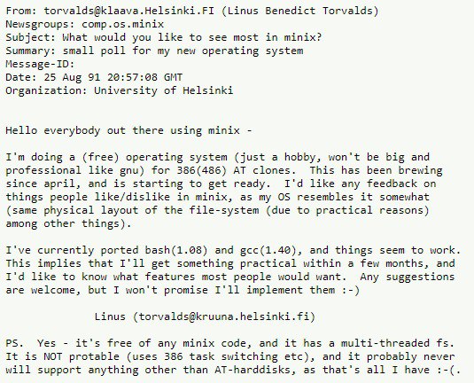 Linus Torvald's Announcement